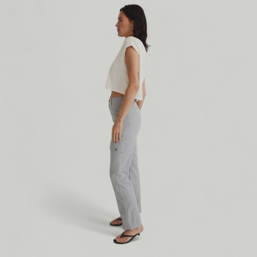 Madewell Cargo Straight Leg 90s Pant Women's Sz 33 NWT Solstice Gray Anti Denim